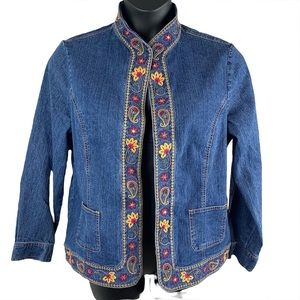 Alfred Dunner Boho Jean Jacket, Size 14